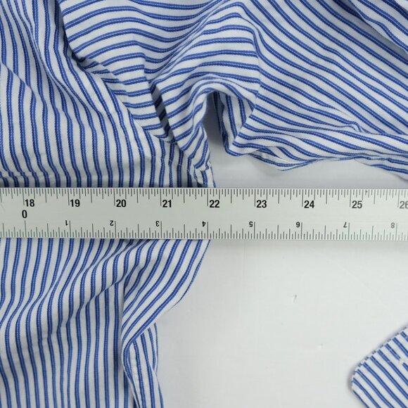 Hugo Boss Sharp Fit Dress Shirt Mens 16.5 36/37 Striped blue Long Sleeve Button - Picture 4 of 5